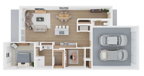 Floor plan for 1 bed, 1 bath, 1220 sqft